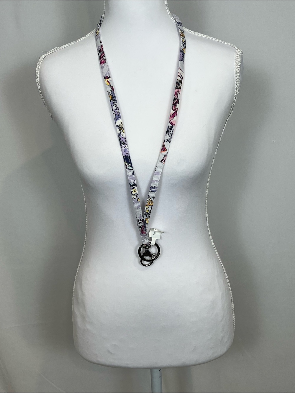 Vera Bradley Floral Lanyard Necklace with Double Ring Pendant - Hummingbird Park